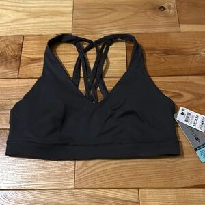 Ideology Deep Charcoal Strappy Back Sports Bra, Medium